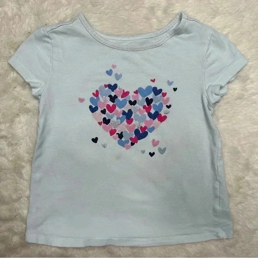 Kids Headquarters T-Shirt White /Hearts Size 3T